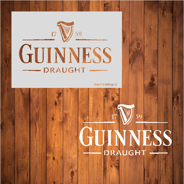 Guinness Draught Stencil - Retro Design Stencil Template Reusable for Wall Art,