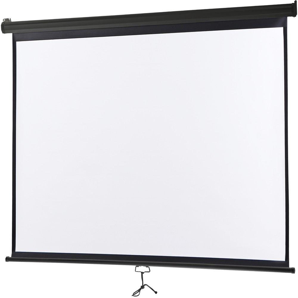 Projector Screen 72 Inch Diagonal Projection Screen Manual Pull Down 4:3HD Black