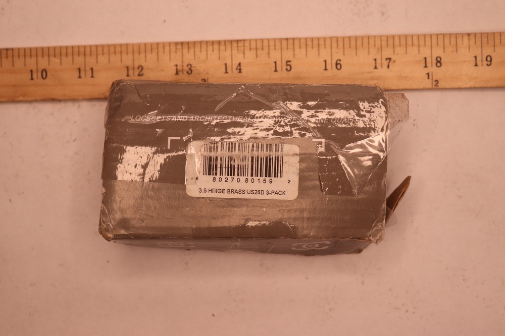 (3-Pk) Door Hinge Brass US26D 3.5"