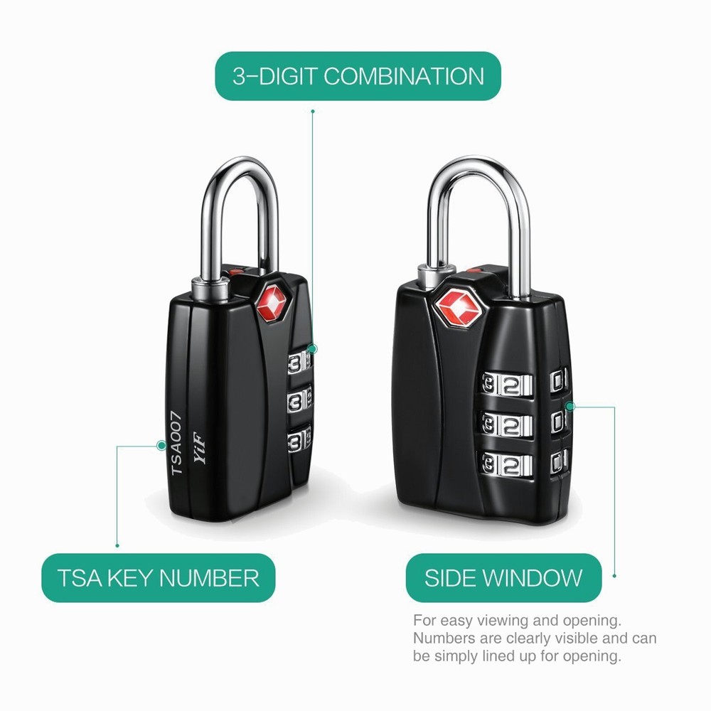 Metal Code Lock Mini Coded Keyed Anti-Theft Locks Travel TSA Luggage Lock