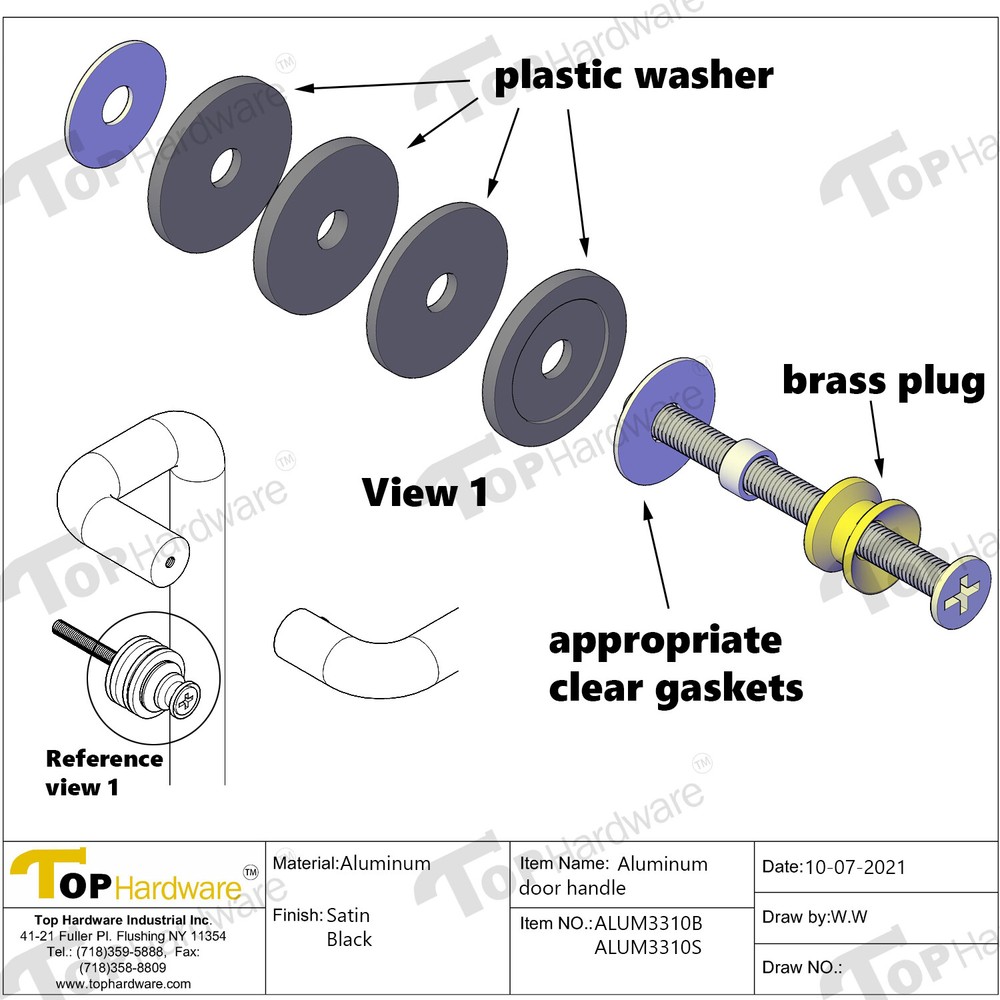 Solid Aluminum Round Combination Door Push Bar and Pull Handle Set - 10" x 33"