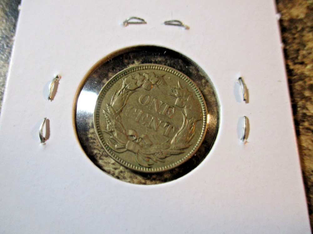 1857 FLYING EAGLE CENT BROKEN WING TIP XF FFD