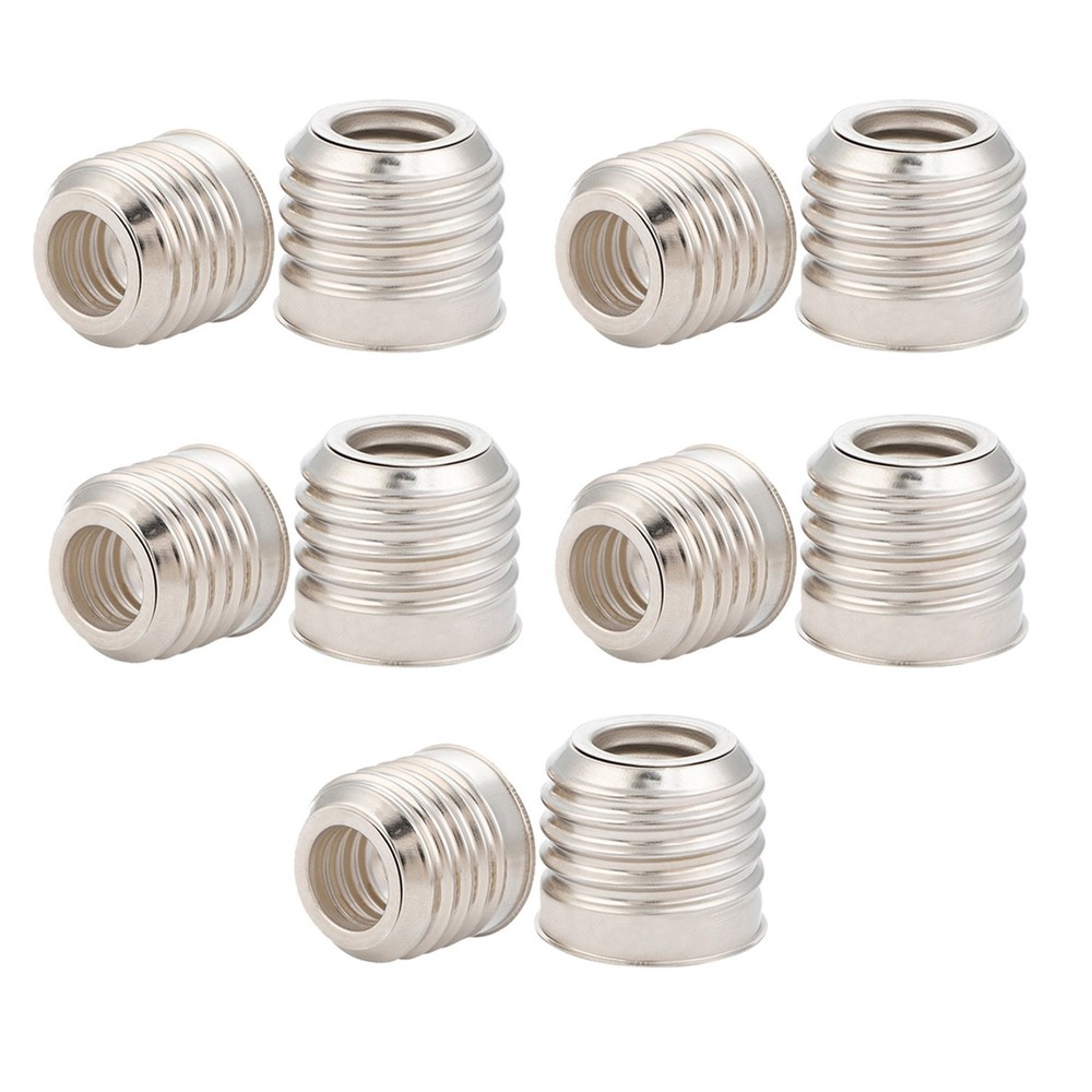 10PCS/Set Iron Plated Nickel E27 To E14 Lamp Socket Accessories For Bulb Light