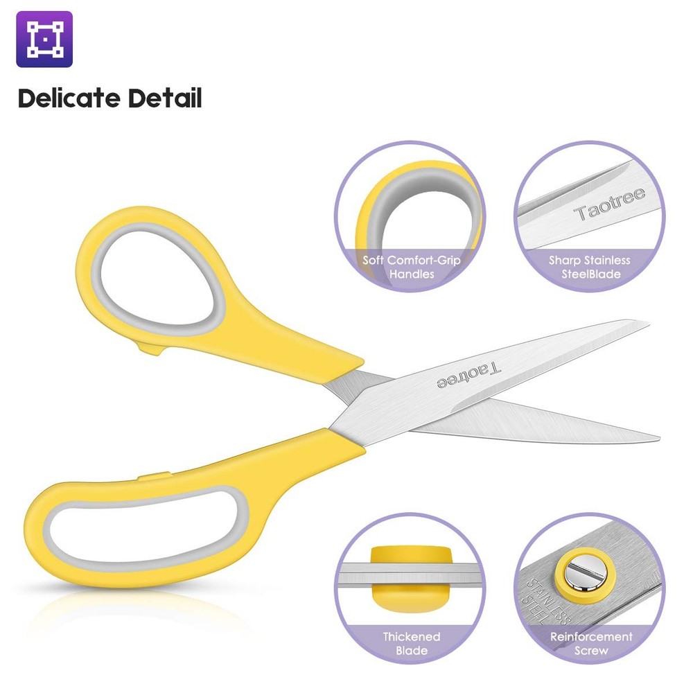 8" All Purpose Scissors Sharp Shears 5 PCS Pack Office School Crafts Use