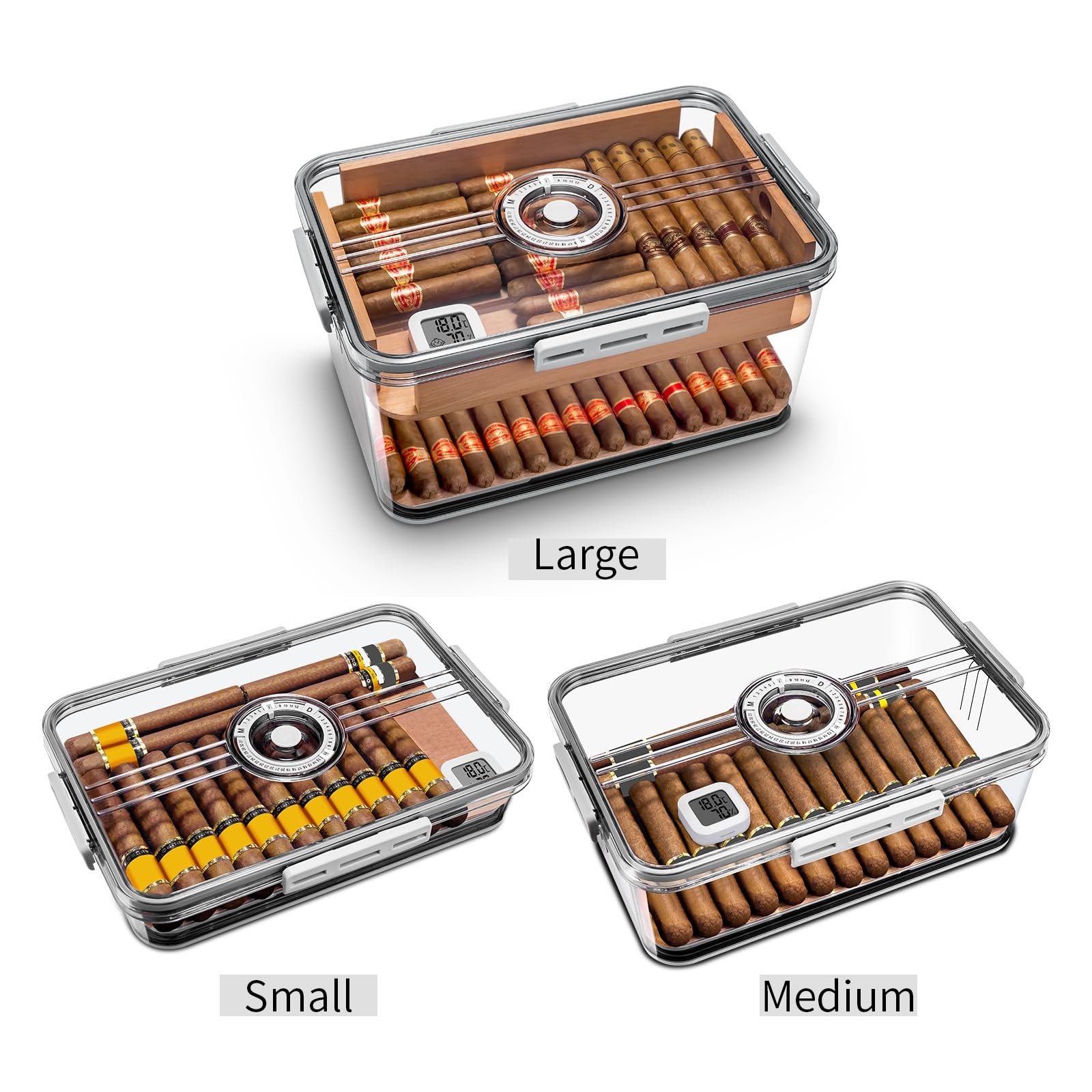 Cigar Humidor Clear Acrylic Spanish Cedar S (Holds 20-30 Cigars)