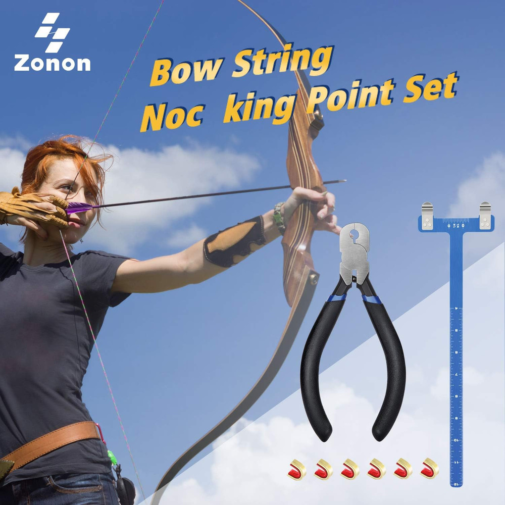 Zonon Bow String Nocking Points Pliers Strings Knock Set T Shape Bow Square Rule