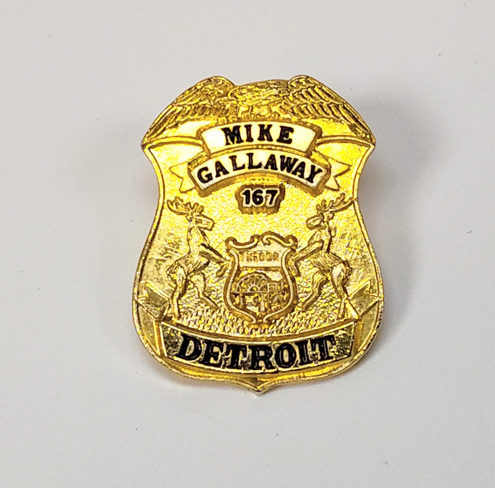 Vintage Detroit Police Dept Mini Badge Lapel Pin Pinback Hat Pin 1980s