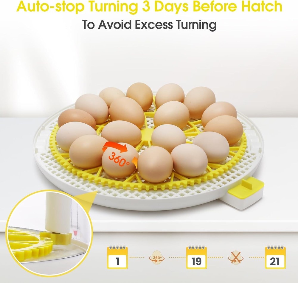 18 Egg Incubator for Hatching Eggs Chick Automatic Turning &Stop, Egg Candler