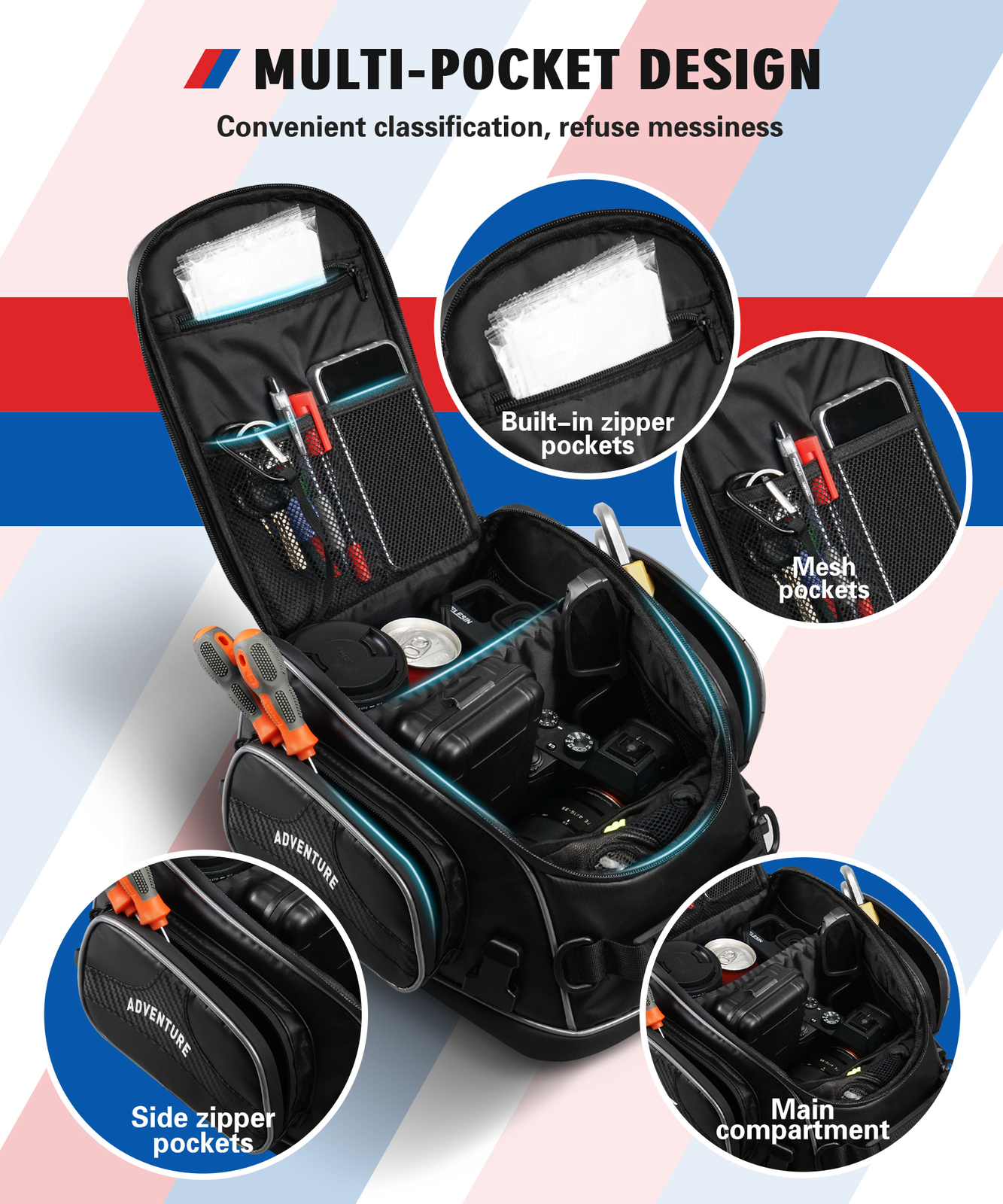 Motorcycle Tail Bag Seat Pack Travel Rear Luggage Rack Carry Bag Waterproof 15L