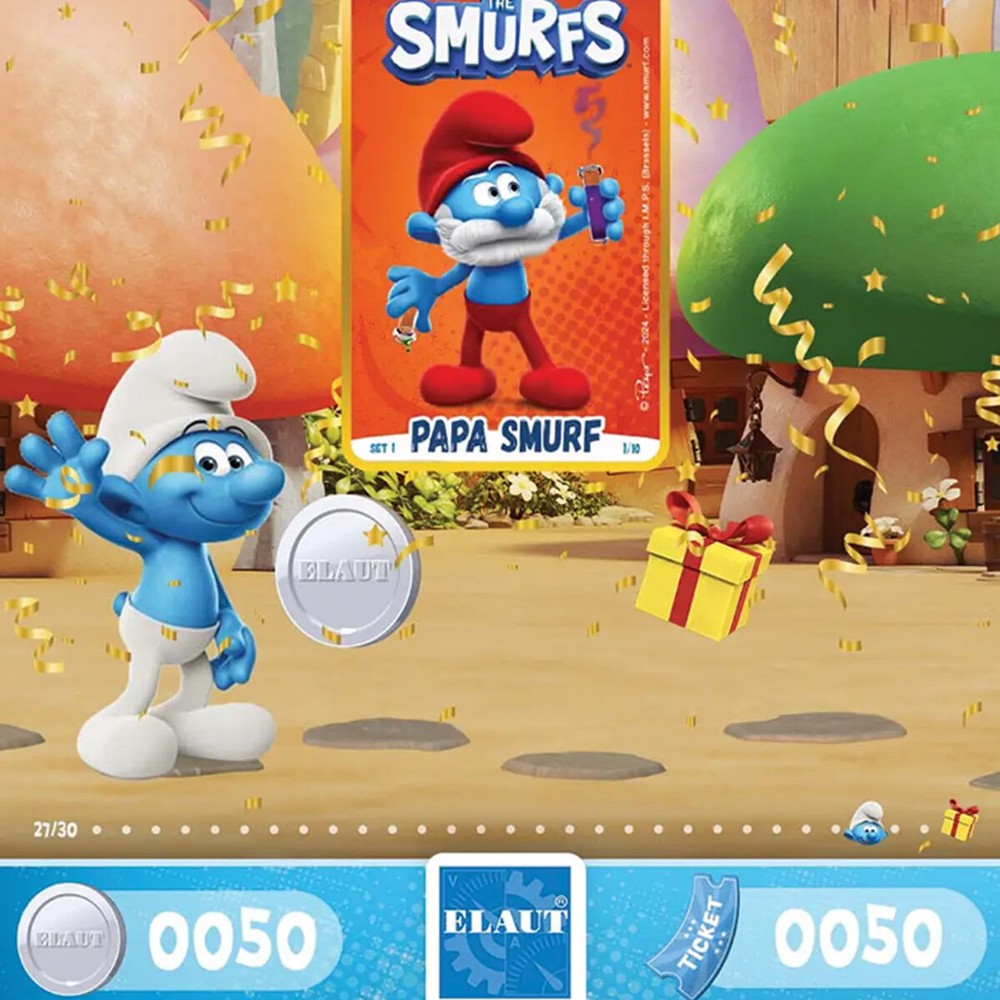 Elaut Smurfs Coin Pusher With Capsule - 2 Player