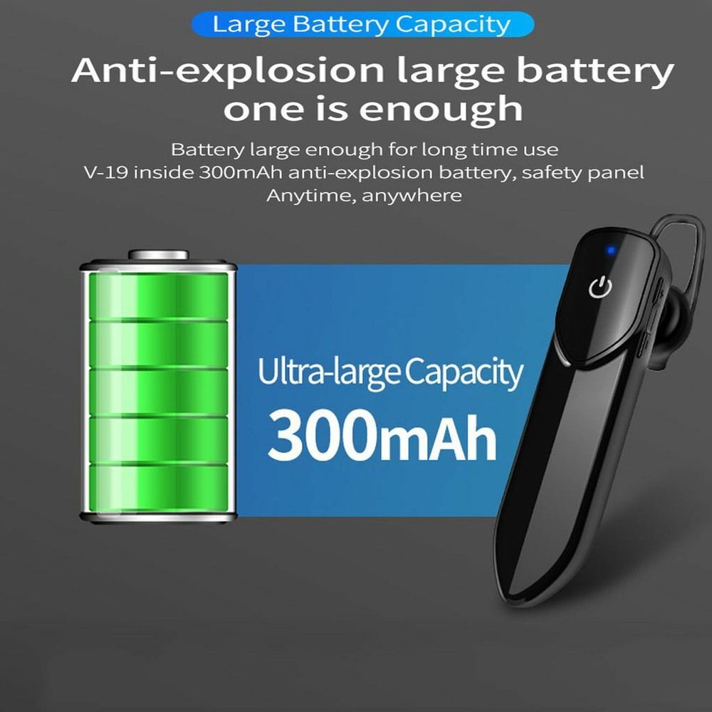 Wireless Earphone Bluetooth Earpiece Driving Headset for Android iOS Cell Phones