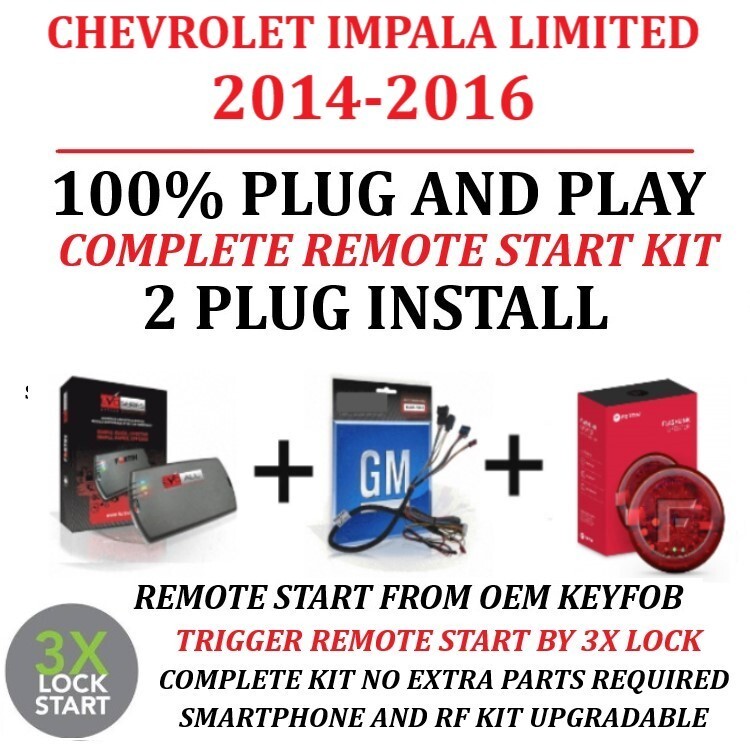 Remote Start Kit for CHEVROLET IMPALA LIMITED 2014-2016 Plug and Play 3X Lock