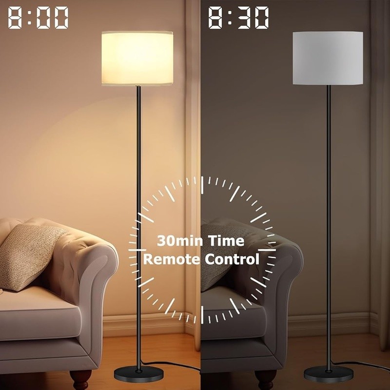 Smart Floor Lamp Remote Control RGB Music Sync Adjustable Brightness Timer New