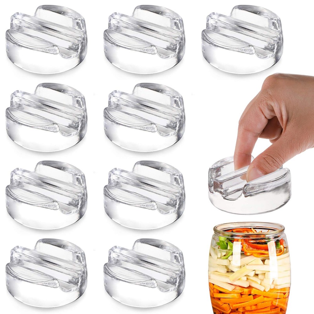 TOPZEA 9 Pack Fermentation Glass Weights with Easy Grip 2.7" diameter, Clear