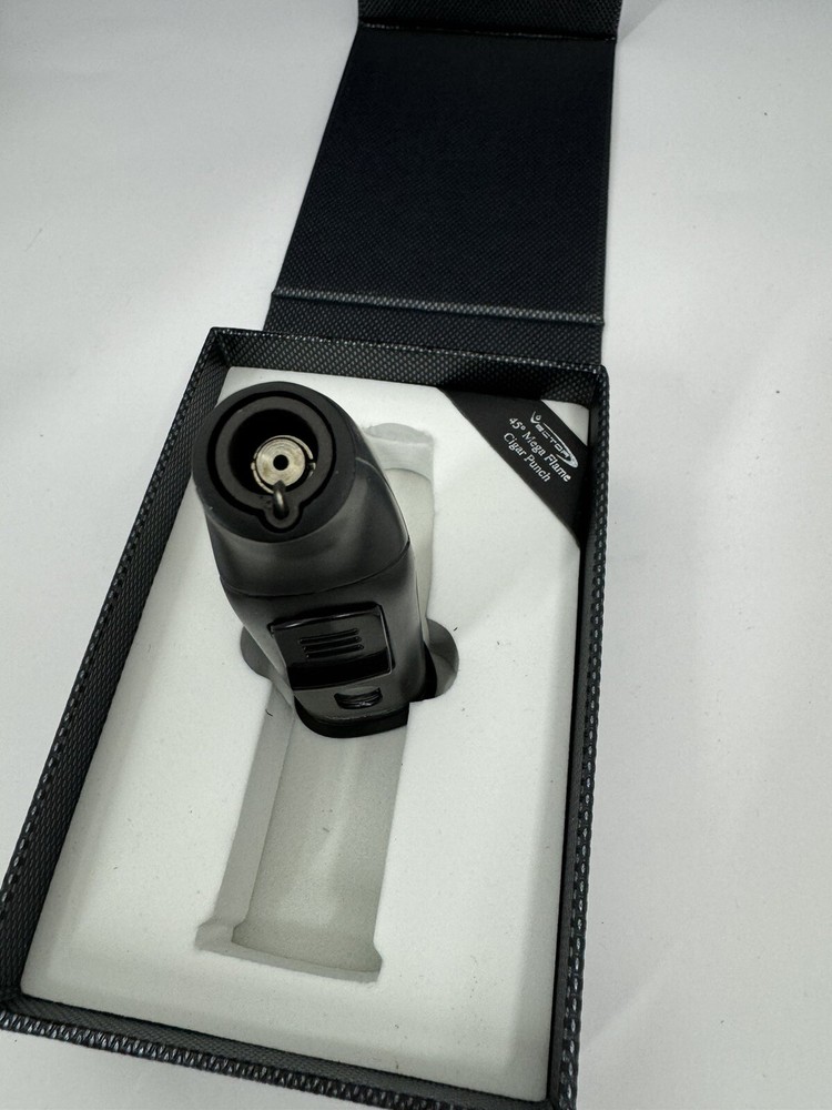 Vector AZTECH - Wind Resistant Large Single Jet Torch Lighter - Black - New