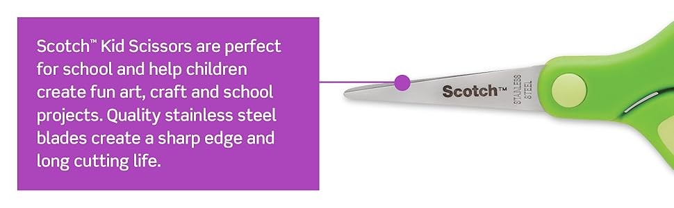 Kids Pointed Tip Scissors with Soft Touch, 5 Inches
