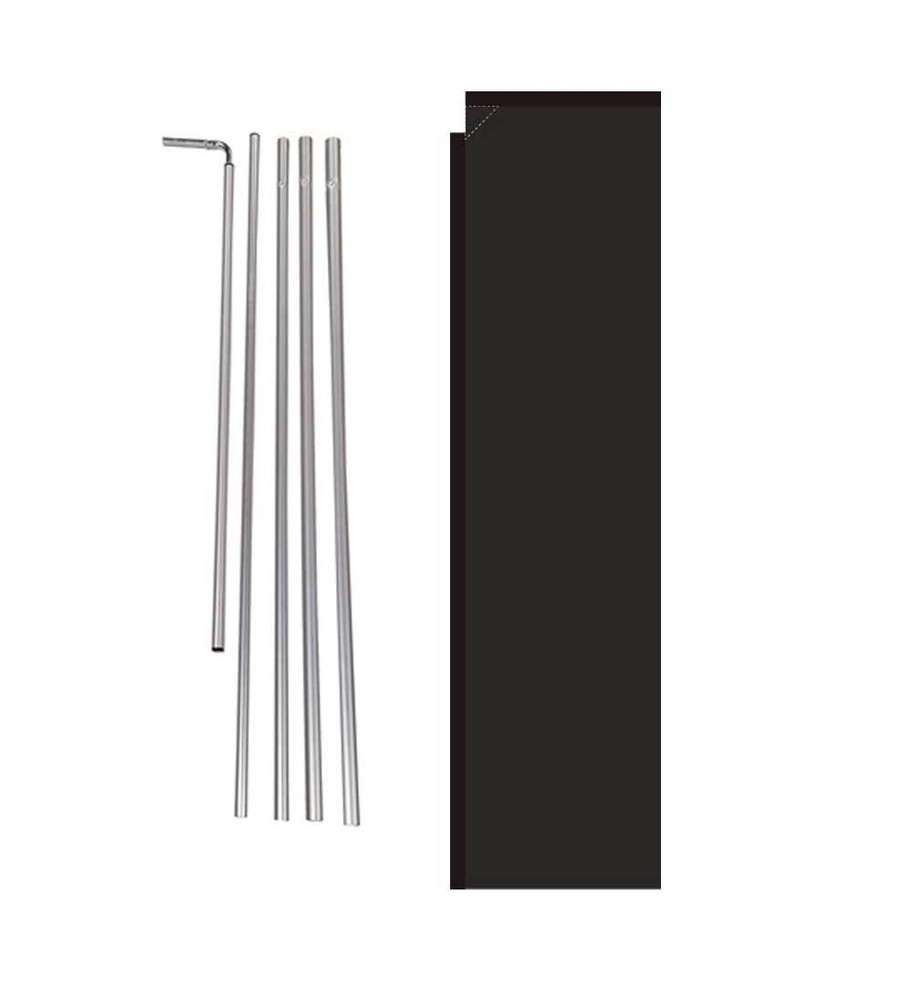 Solid Black Colored 15' Advertising Rectangle Feather Banner Flag w/ pole+spike