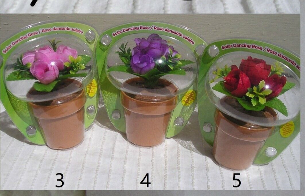 SOLAR POWERED DANCING ROSE BOUQUET / EACH ONE SOLD SEPARATELY