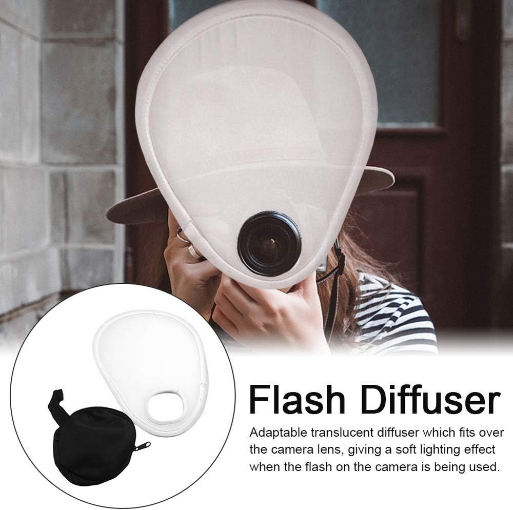 Camera Flash Diffuser,Eliminate Harsh Light and Shadow,Foldable with Storage ...