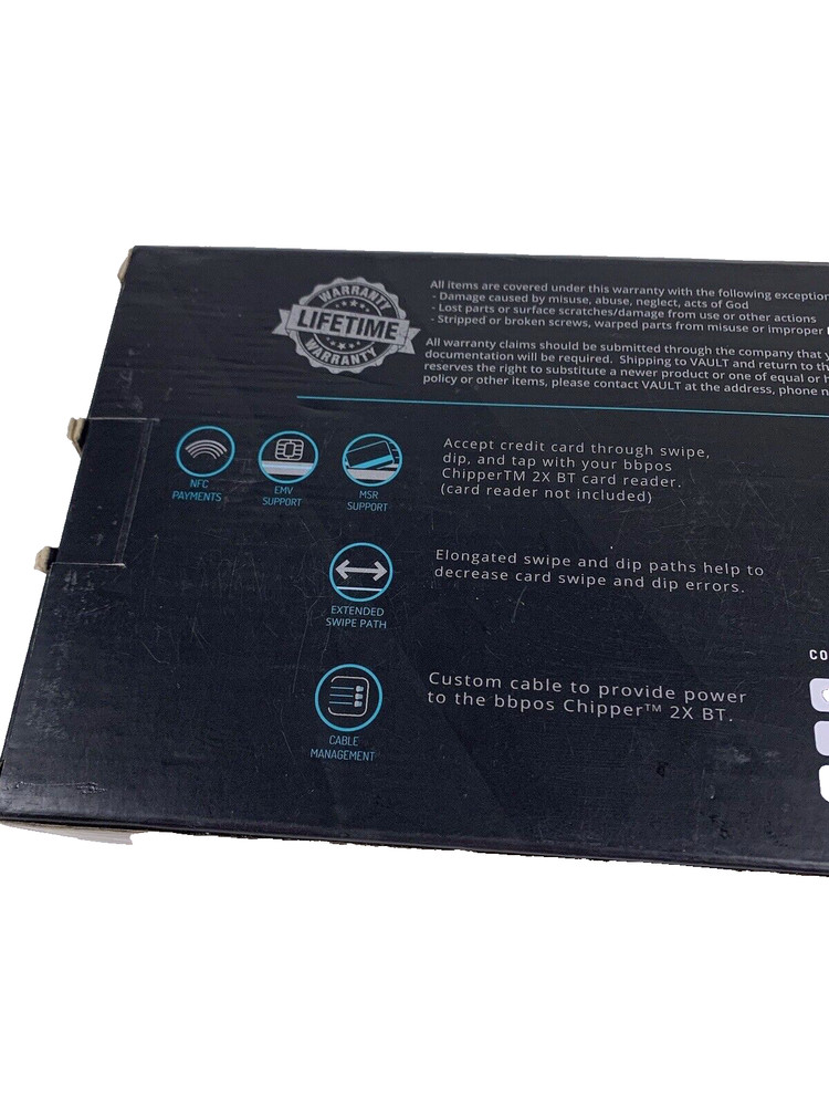 Vault PRO-C2X Black BLK Bracket for BBPOS Chipper 2X Bluetooth Card Reader - New