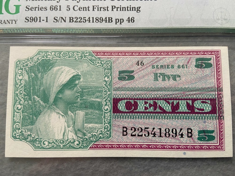 5 Cents Military Payment Certificate PMG Certified