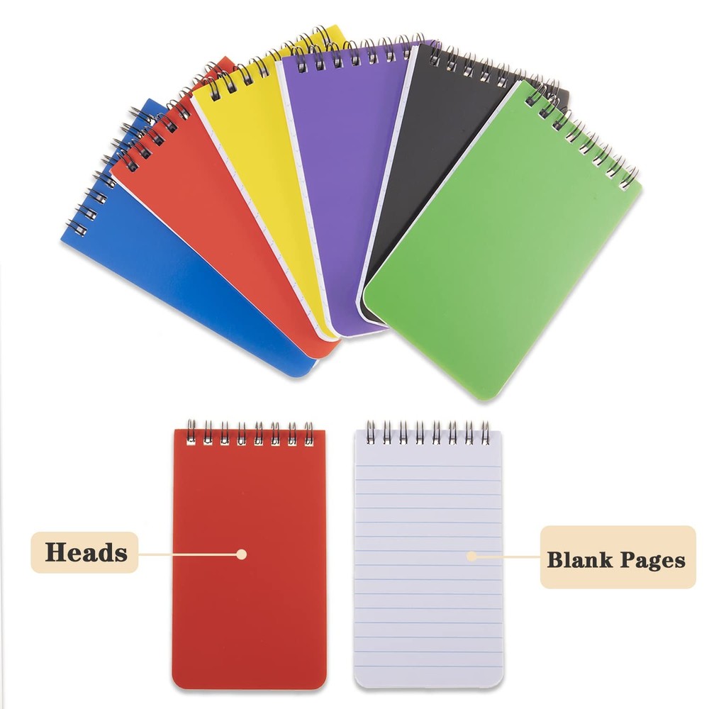 QiCheng 6pack Pocket Notebook Small Notepad Pocket Notepad Small Spiral Noteb...
