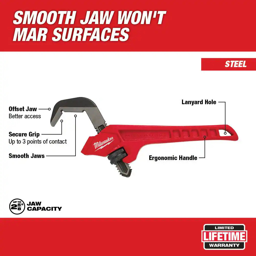 12 In. Steel Offset Hex Pipe Wrench
