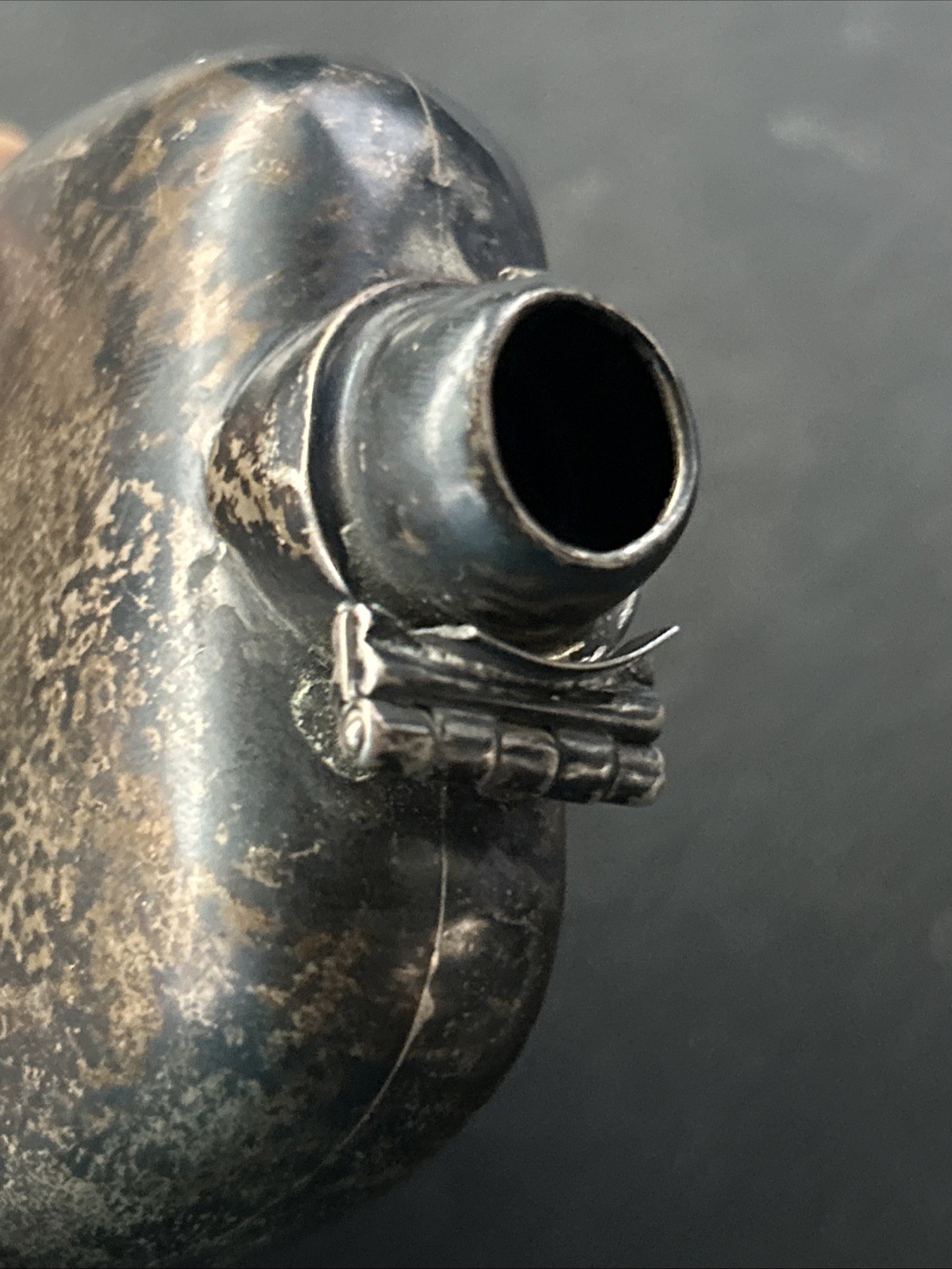 Antique Art Nouveau Unger Brothers Sterling Silver Flask Smoking Lady Read!