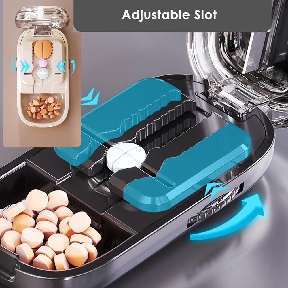 Pill Cutter Splitter for Small and Tiny Pills - 1/2 & 1/4 Adjustable Pill Split