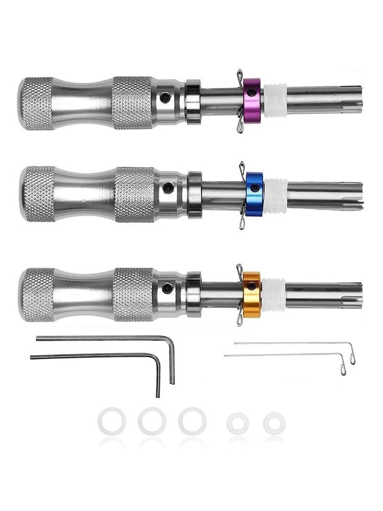 3PC 7 Pin Advanced Tubular Lock Tool Set For Padlock Hook Tool Seal Pick Puller-