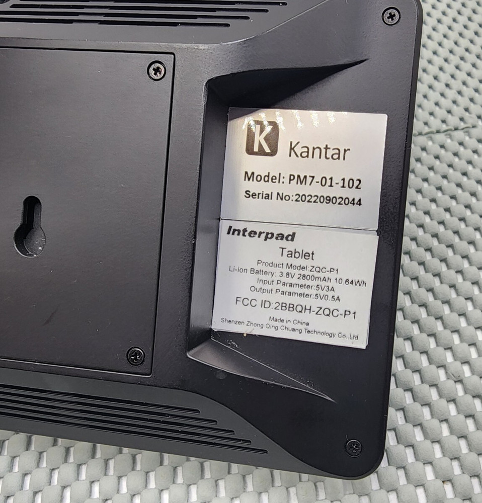 Kantar Interpad PM7-01-102 Peoplemeter 7 Tablet Virtual Meter