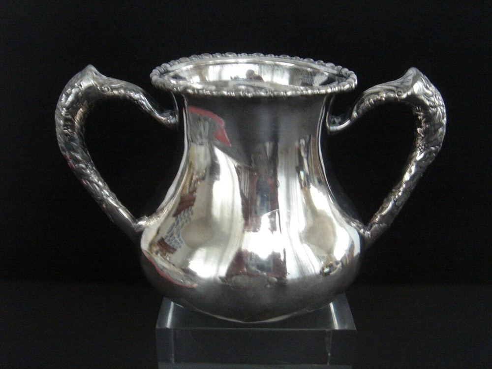 EG Webster & Son Quadruple Silver Plated Waste Bowl Double Handle Made in USA