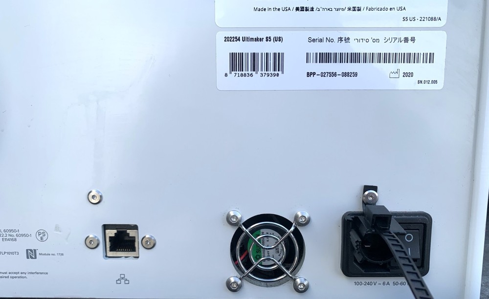 Ultimaker S5 3D Printer Dual Extrusion, High Precision, Power Tested