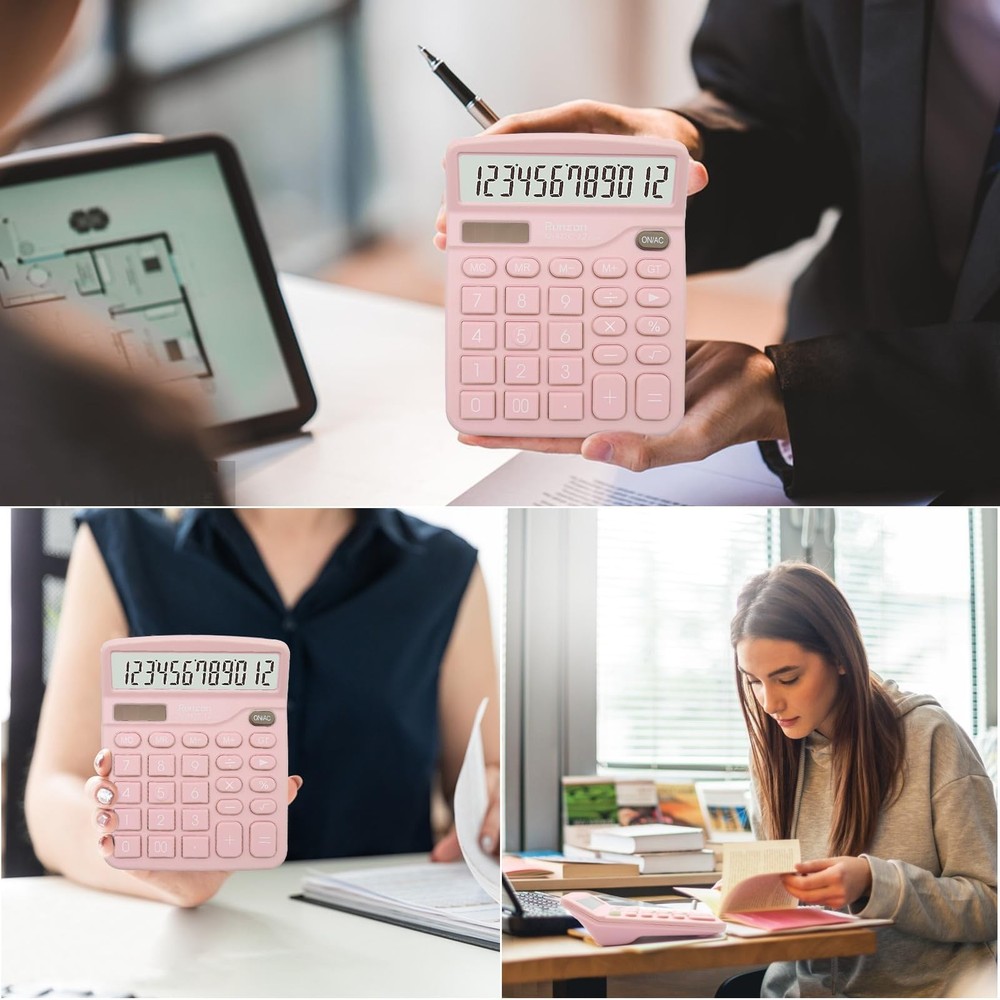 Basic Office Desktop Calculator - 12 Digit Large LCD Display, Sensitive Butto...