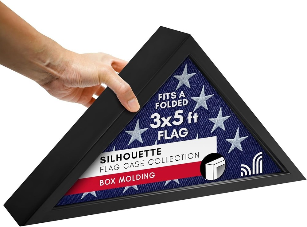 Triangular Flag Frame for 3x5' Ceremonial Flags - Perfect Gift for Veterans
