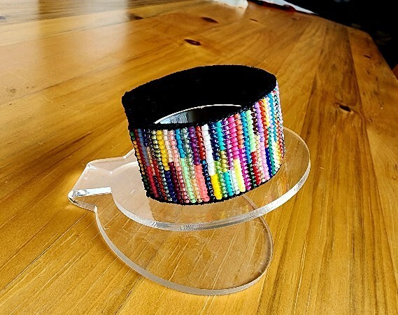 Beautifully Multi Colored Bead Loom woven Cuff Bracelet