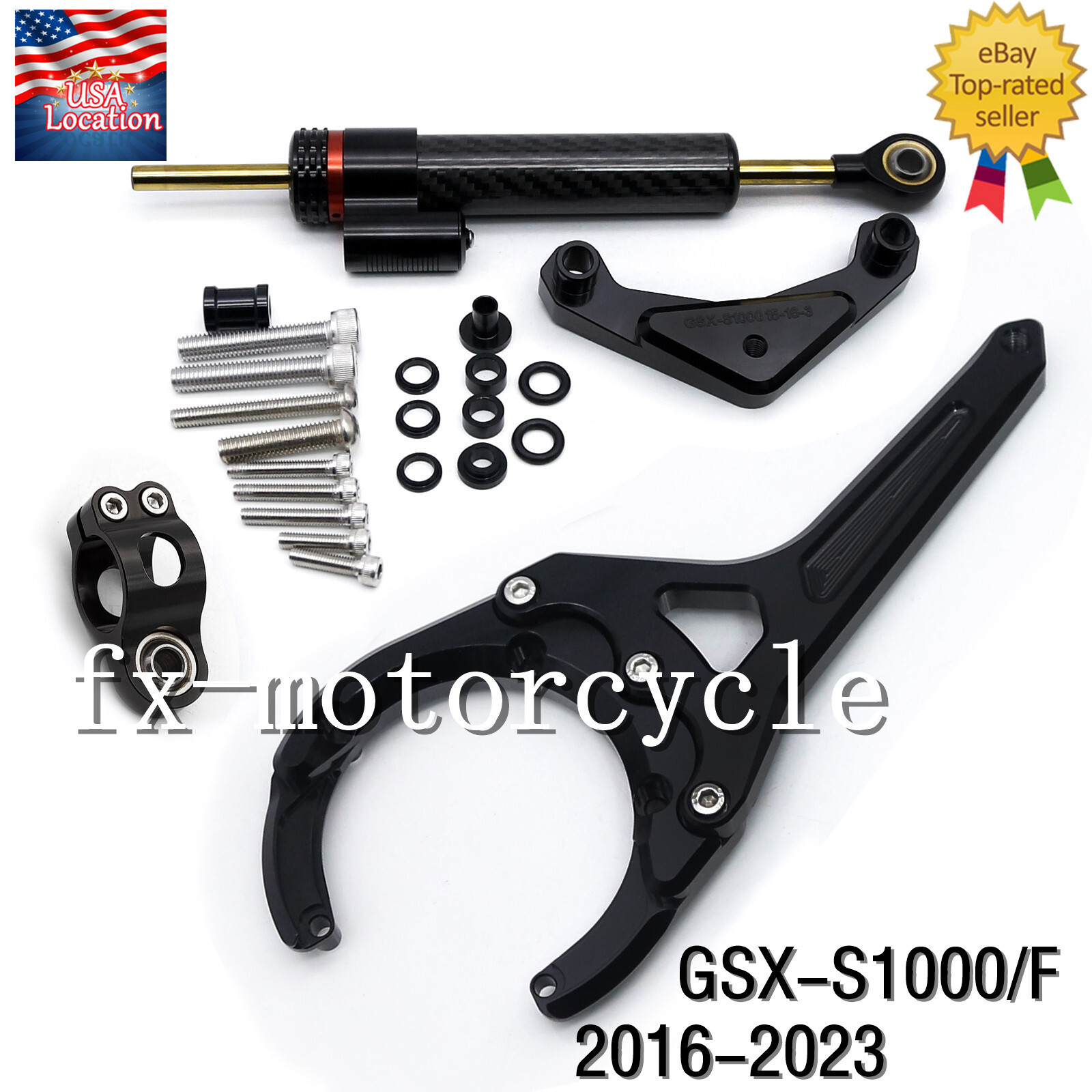 For Suzuki GSX-S1000 GSXS1000F 2016-2024 Carbon Steering Damper Bracket Mounting