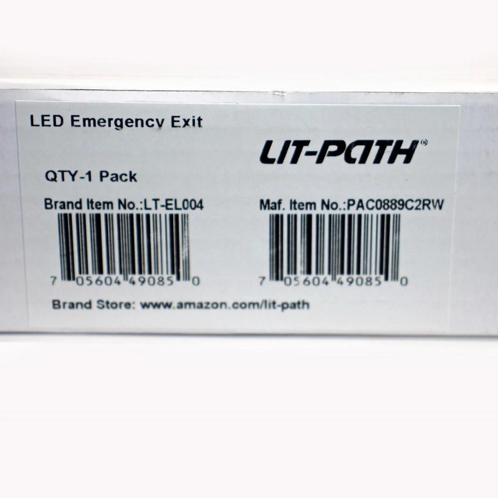 LIT-PaTH LED Combo Emergency EXIT Sign 2 Adjustable Head Lights Back Up Battery