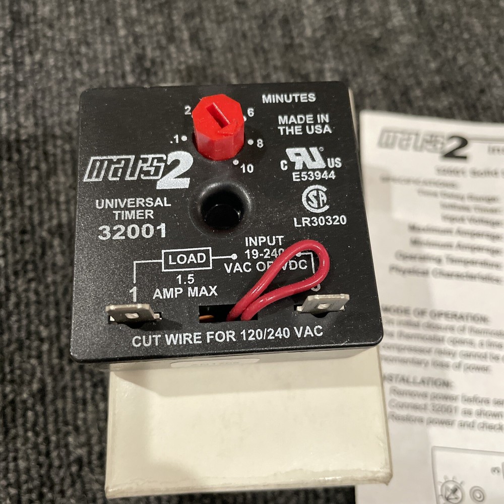 JARD 32001 SOLID STATE DELAY-ON-BREAK TIMER 19 - 240VAC 6SEC - 10 MIN.DELAY