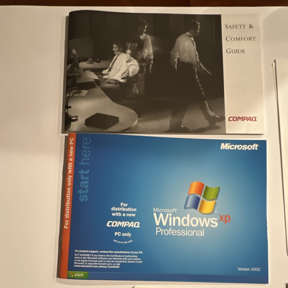 Compaq Notebook Series Manuals & CDs Windows XP Pro Norton Internet Security