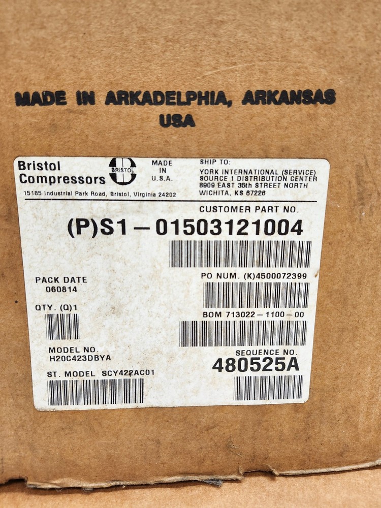 Bristol H20C423DBYA / S1-01503121004 Infinity Scroll Compressor New