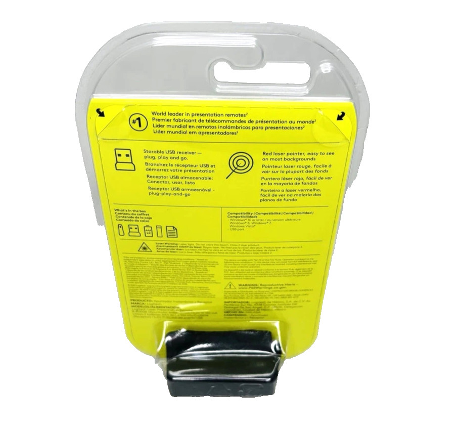 LOGITECH R400 PRESENTATION REMOTE WIRELESS LASER 910-005467 - NEW