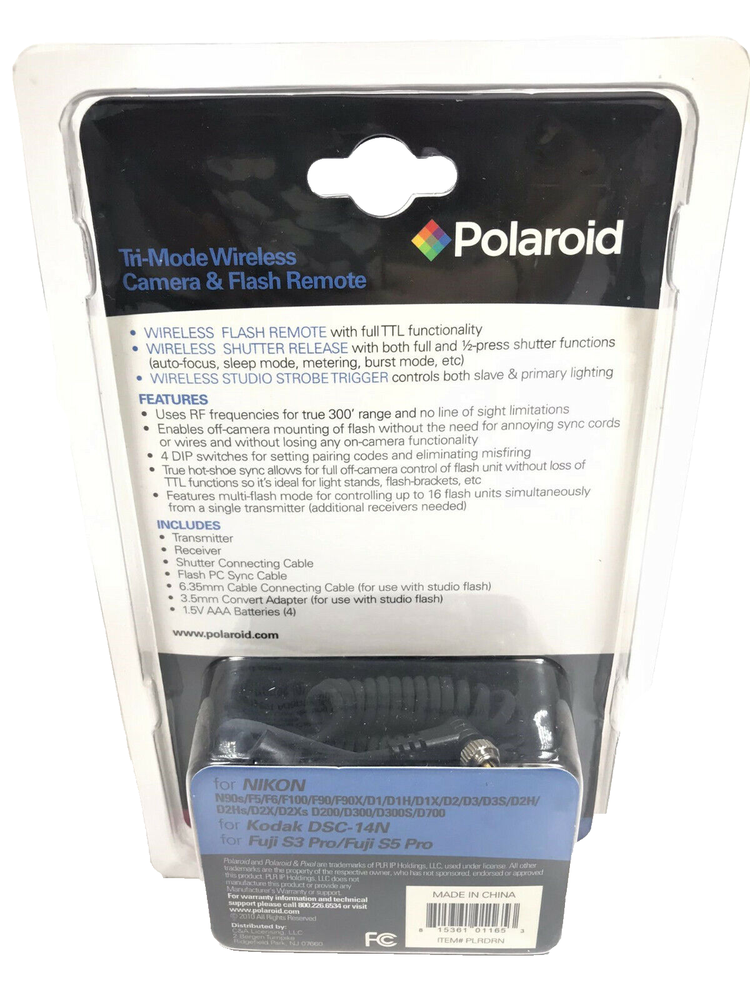 Polaroid Tri-Mode Wireless Camera & Flash Remote for NIKON N90s