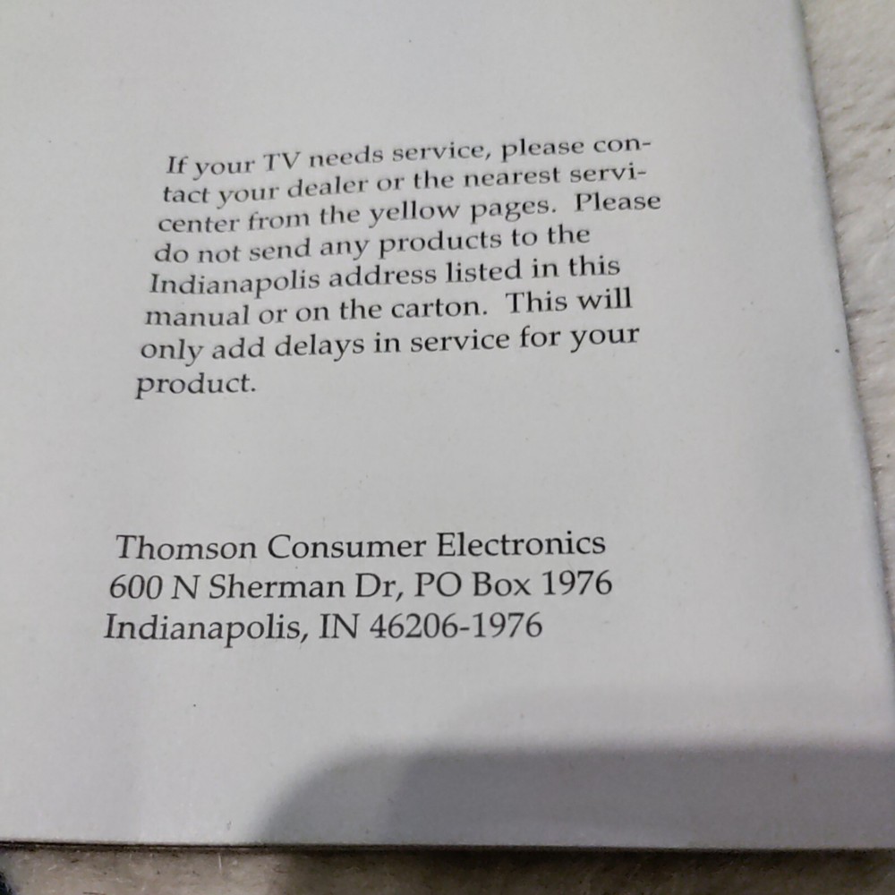 Color Tv RCA Users Guide 1994 & Connection Guide 1994