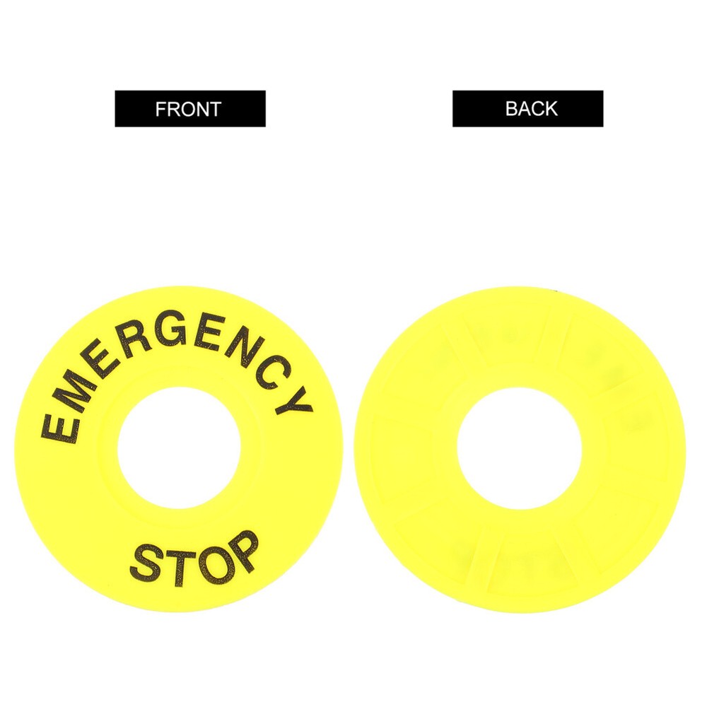 10PCS Emergency Stop Rings Emergency Sign Labels Button Push Switch Accessories