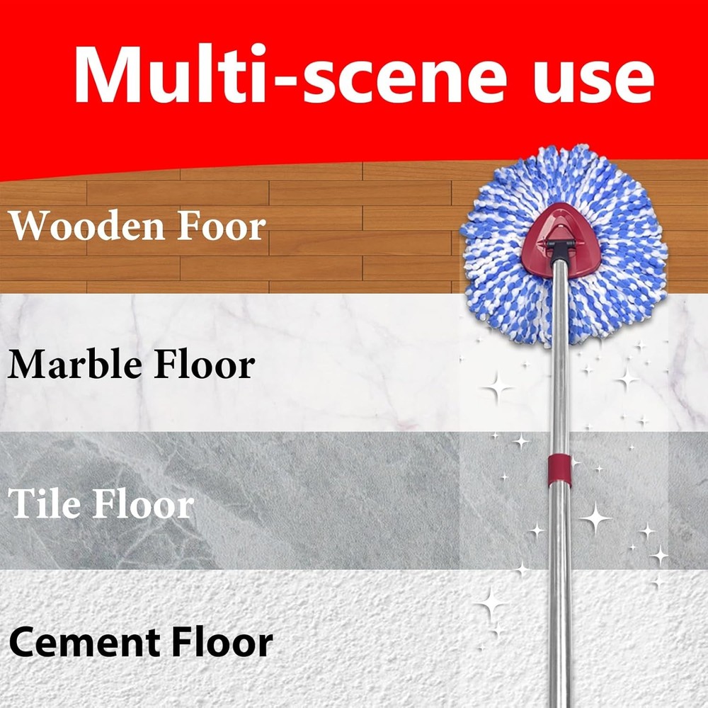 4 Pack Spin Mop Replacement Heads for O-Cedar RinseClean 2 Tank Microfiber Refil