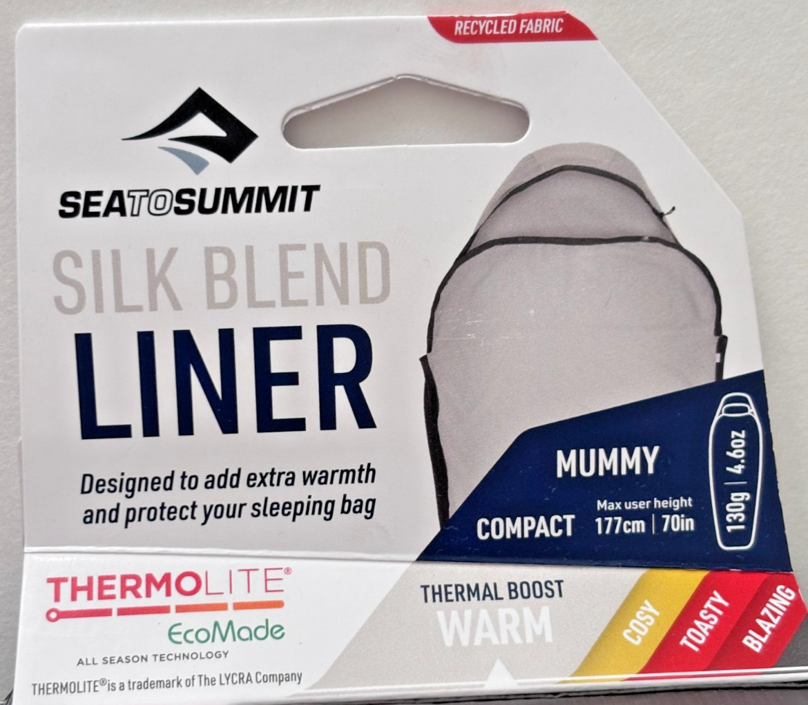 Sea To Summit Silk Blend Gray Mummy Sleeping Bag Liner Small/Compact/Short NEW!