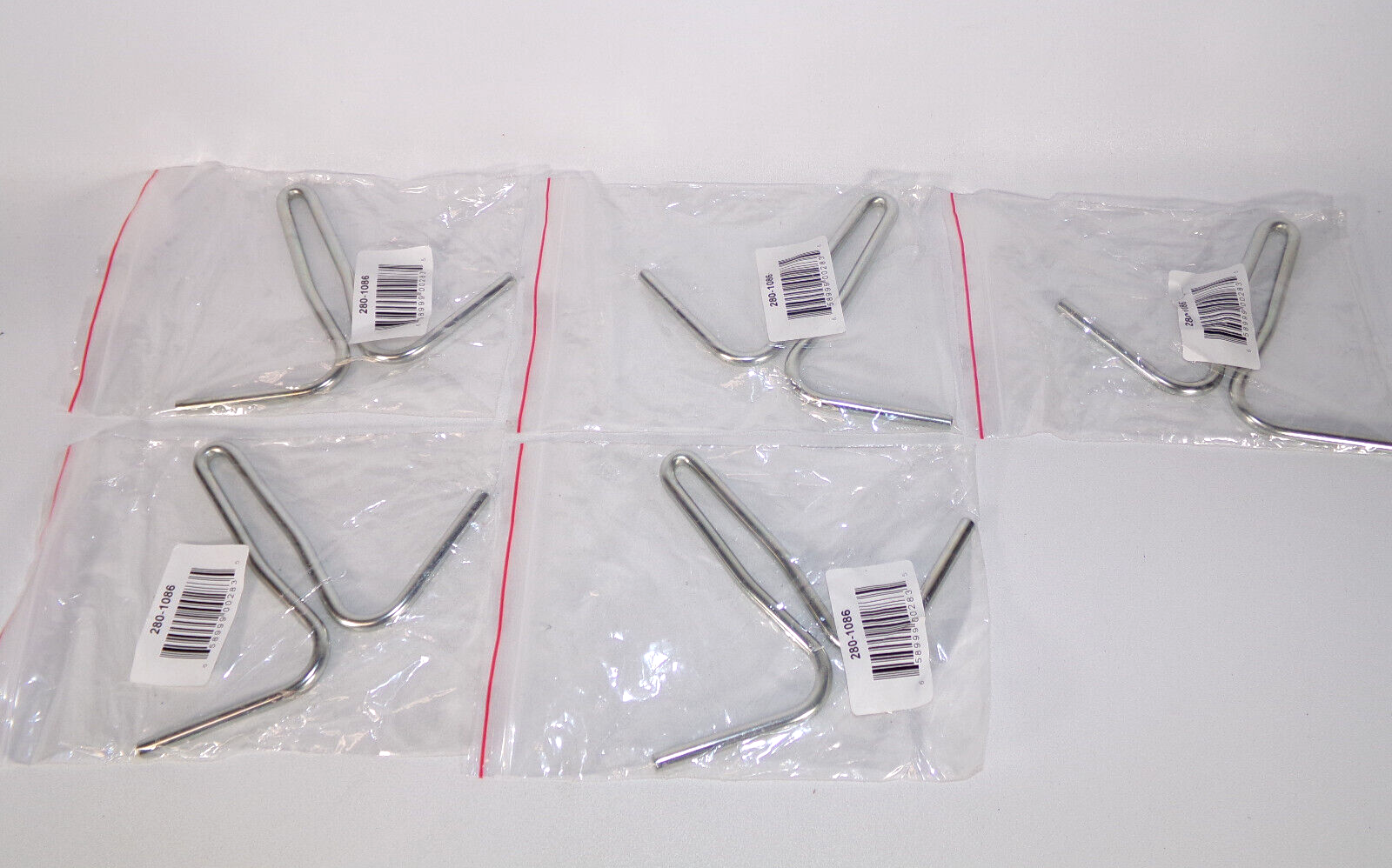 AllPoints 280-1086 Double Pot Rack Hooks, Zinc-Plated Steel (Set of 5)