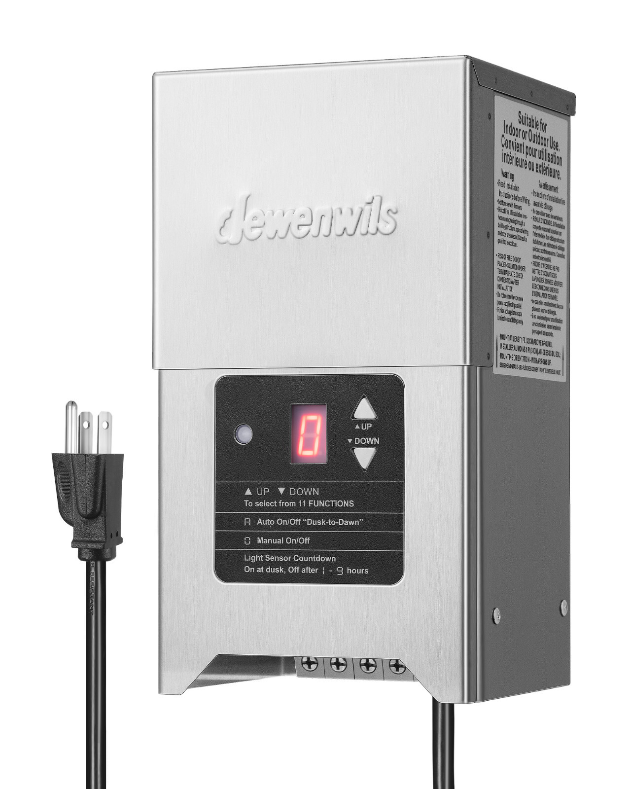 DEWENWILS 300W Low Voltage Landscape Transformer with Photocell Sensor & Timer,