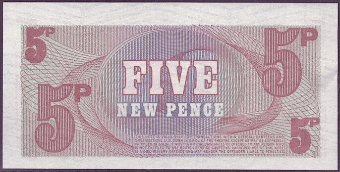 [BANKNOTES] BRITISH ARMED FORCES 5 PENCE